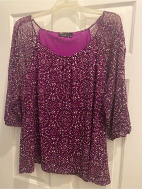1x Apt. 9 Purple Boho Scoop-Neck Top Flowy detail